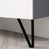Blossom Berlin 48" 4-Drawer Glossy White & Glossy Grey Wall-Mounted Vanity Set With Acrylic Top And Integrated Double Sink