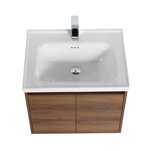 Blossom Bern 24" Brown Walnut Vanity With Ceramic Basin