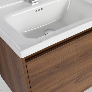 Blossom Bern 28" Brown Walnut Vanity With Ceramic Basin