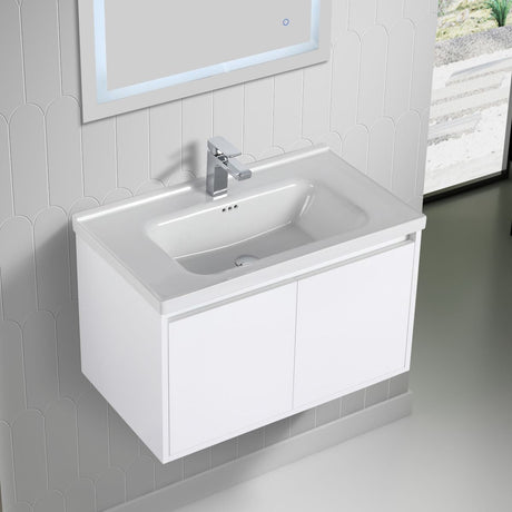 Blossom Bern 32" Glossy White Vanity With Ceramic Basin