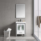 Blossom Birmingham 24" 2-Door 1-Drawer Glossy White Freestanding Vanity Base