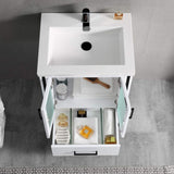 Blossom Birmingham 24" 2-Door 1-Drawer Glossy White Freestanding Vanity Set With Acrylic Top And Integrated Sink