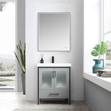 Blossom Birmingham 30" 2-Door 1-Drawer Matte Gray Freestanding Vanity Set With Acrylic Top And Integrated Sink