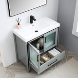Blossom Birmingham 36" 2-Door 1-Drawer Matte Gray Freestanding Vanity Set With Acrylic Top And Integrated Sink