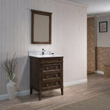 Blossom Bordeaux 24" 3-Drawer Black Red Oak Freestanding Vanity Base