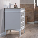 Blossom Bordeaux 24" 3-Drawer Matte White Freestanding Vanity Base