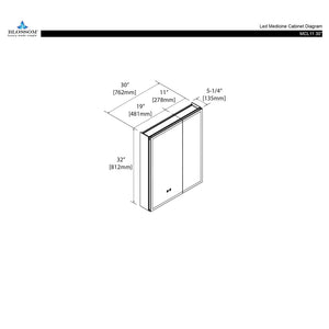 Blossom Capella 30x32 Inside LED Light on Door Medicine Cabinet