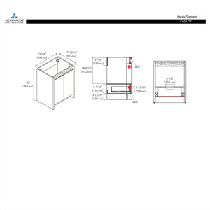Blossom Capri 24" Classic Oak Vanity With Dual LED Lights
