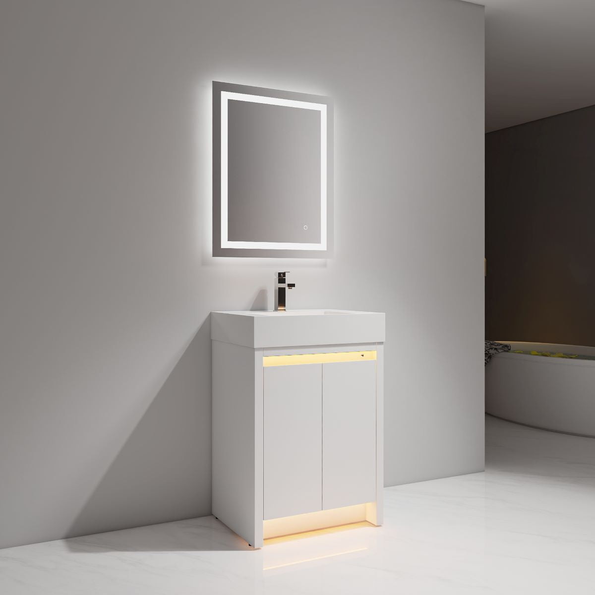 Blossom Capri 24" Glossy White Vanity With Dual LED Lights