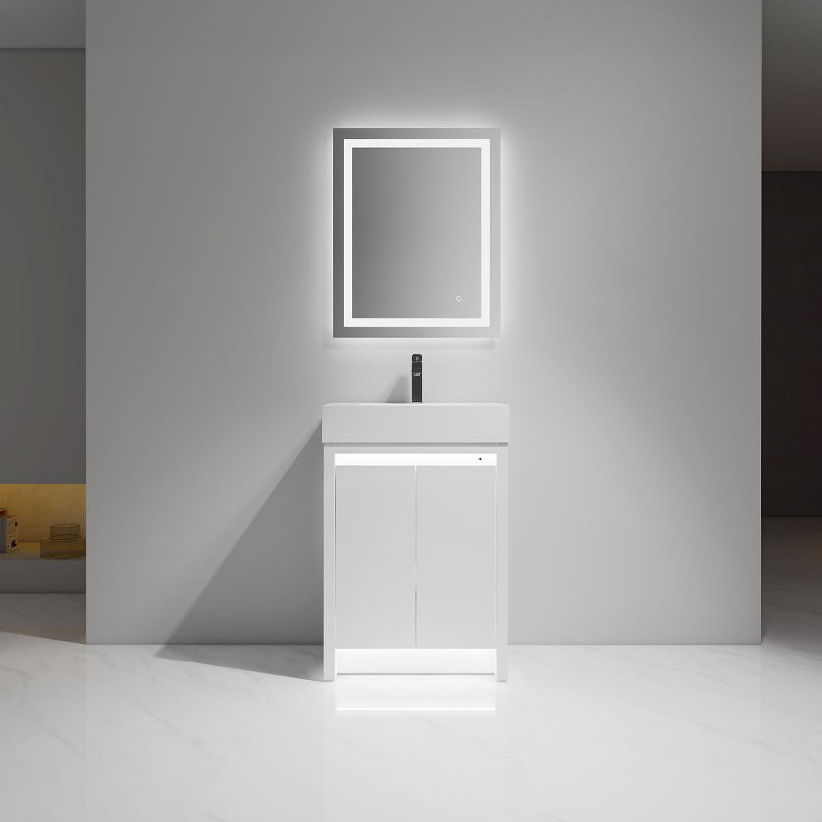 Blossom Capri 24" Glossy White Vanity With Dual LED Lights