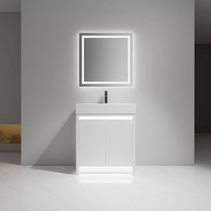 Blossom Capri 30" Glossy White Vanity With Dual LED Lights