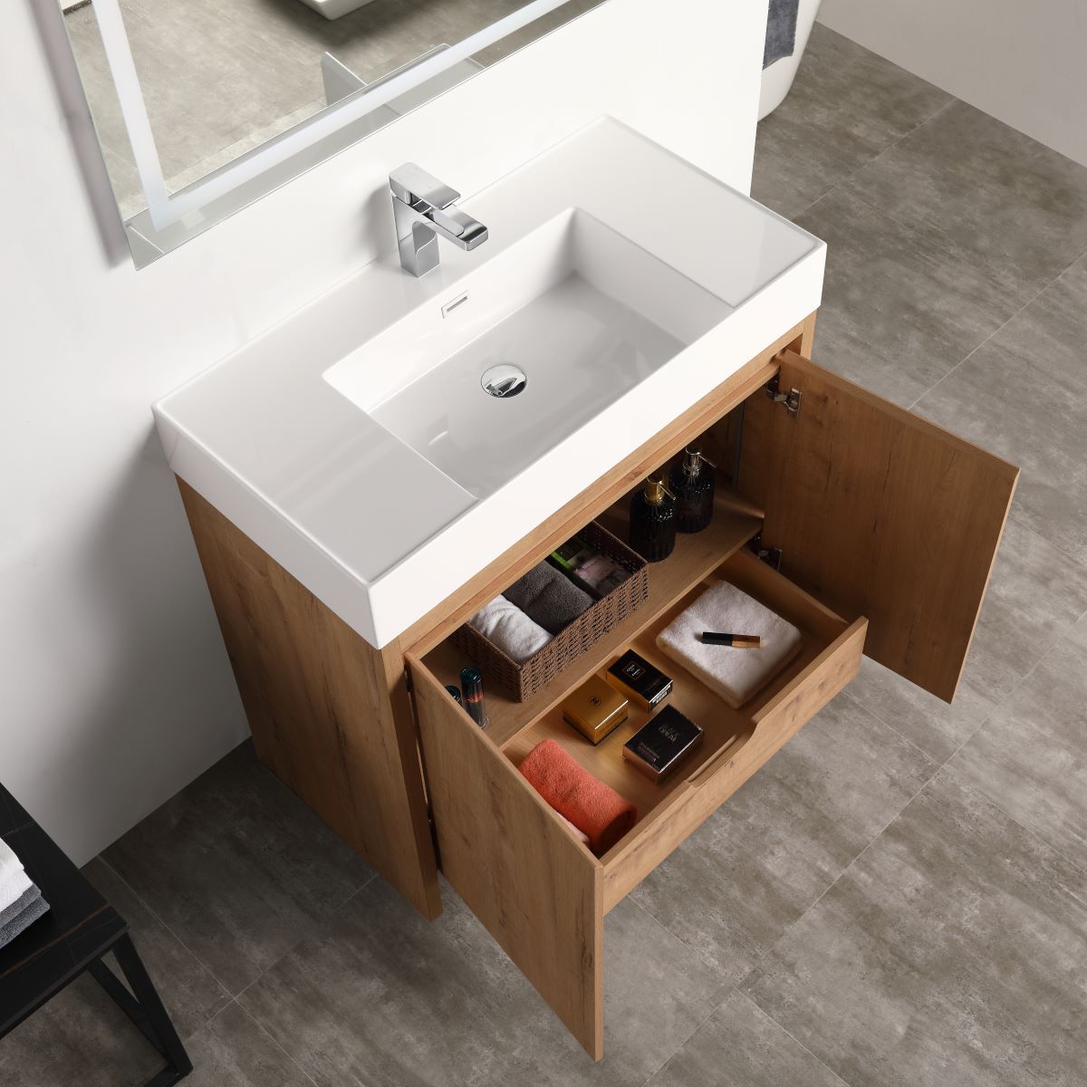 Blossom Capri 36" Classic Oak Vanity With Dual LED Lights