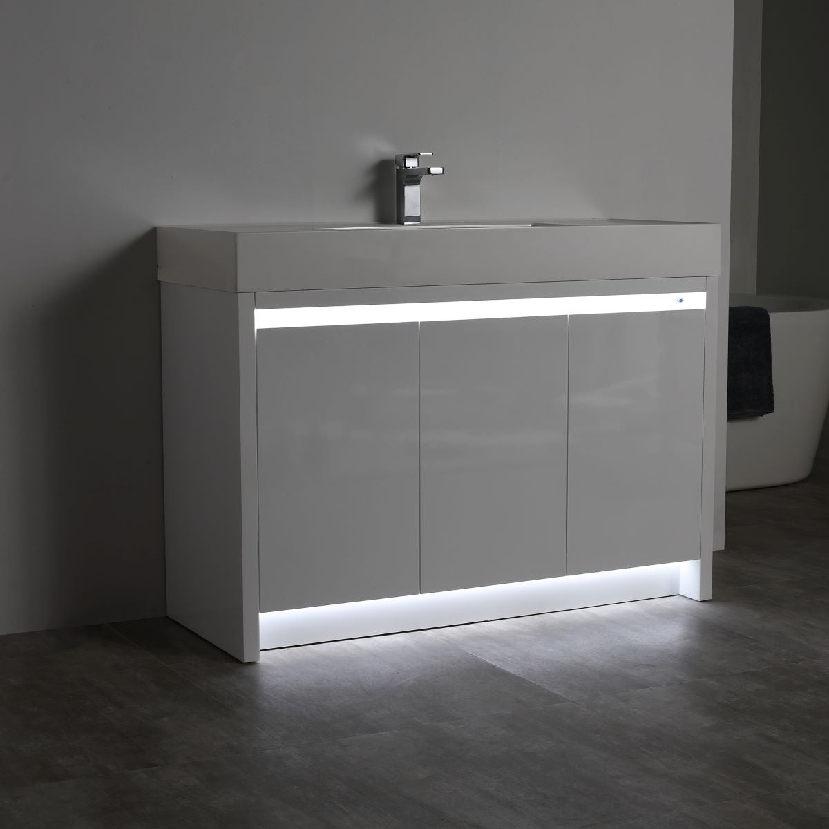 Blossom Capri 48" Glossy White Vanity With Dual LED Lights