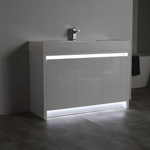 Blossom Capri 48" Glossy White Vanity With Dual LED Lights