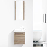 Blossom Colmar 18" 1-Door Cart Oak Wall-Mounted Vanity With Mirror, Acrylic Top And Integrated Single Sink