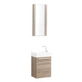 Blossom Colmar 18" 1-Door Cart Oak Wall-Mounted Vanity With Mirror, Acrylic Top And Integrated Single Sink