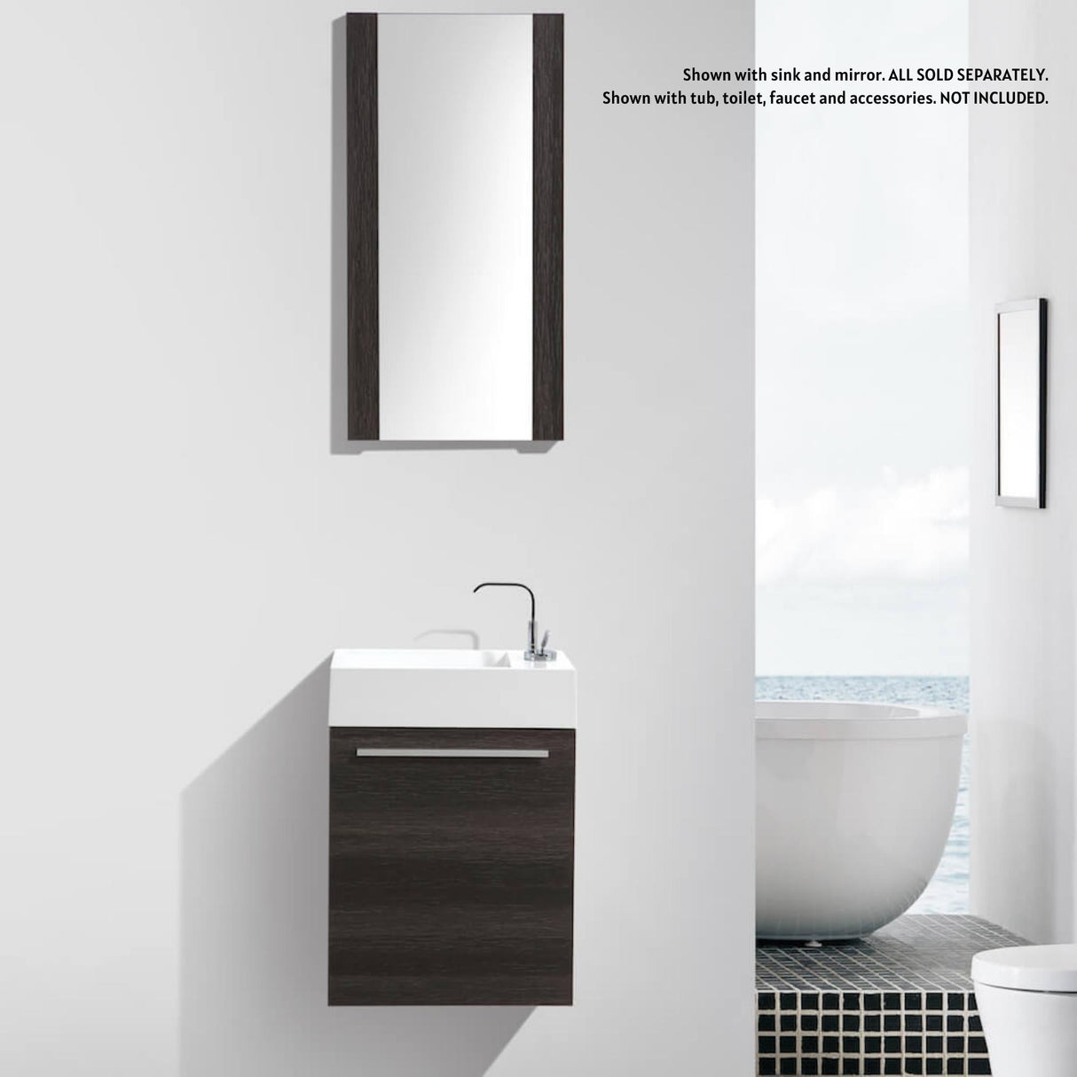 Blossom Colmar 18" 1-Door Dark Oak Wall-Mounted Vanity Base