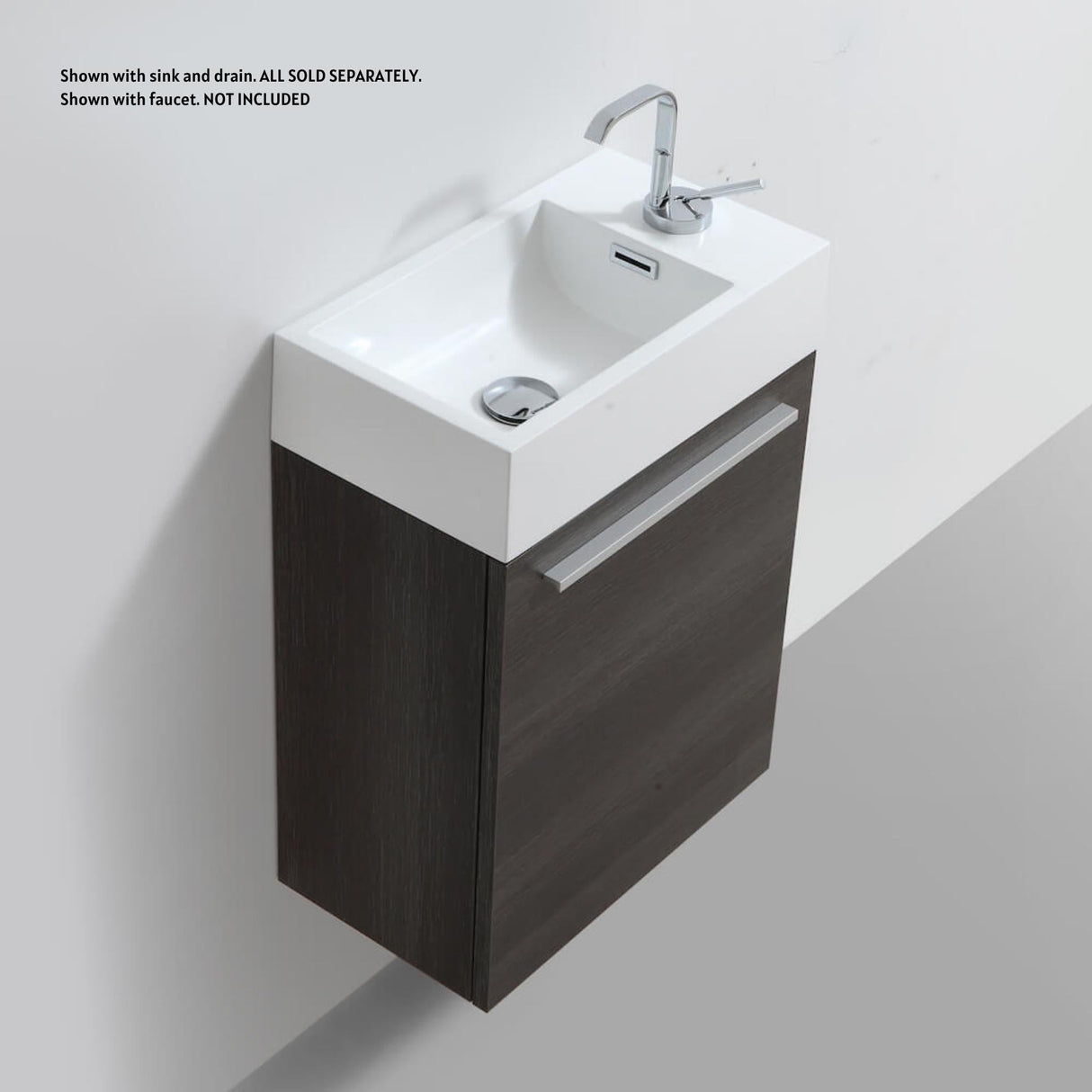 Blossom Colmar 18" 1-Door Dark Oak Wall-Mounted Vanity Base