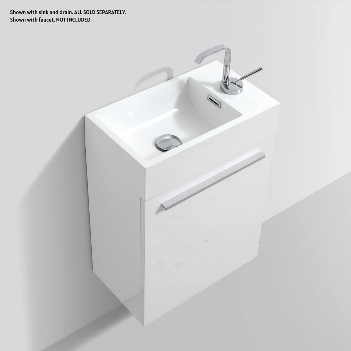 Blossom Colmar 18" 1-Door Glossy White Wall-Mounted Vanity Base