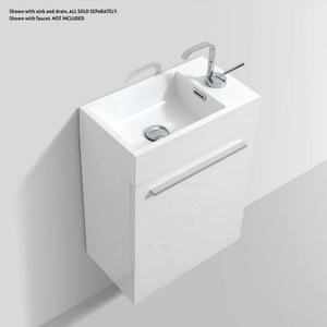 Blossom Colmar 18" 1-Door Glossy White Wall-Mounted Vanity Base