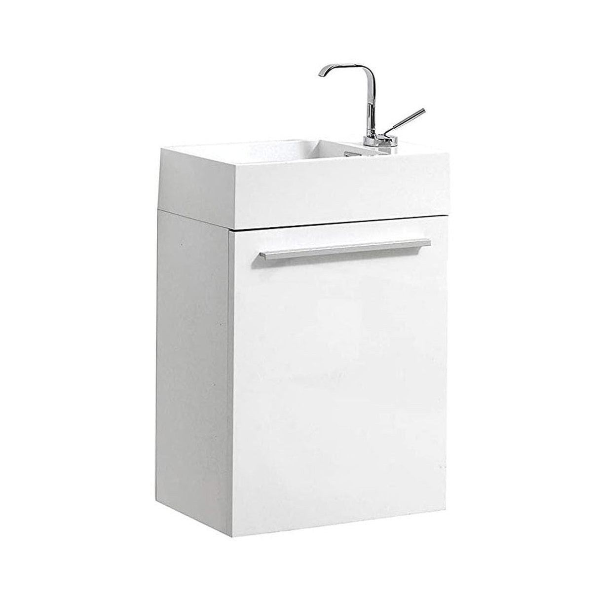 Blossom Colmar 18" 1-Door Glossy White Wall-Mounted Vanity With Acrylic Top And Integrated Single Sink