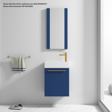 Blossom Colmar 18" 1-Door Navy Blue Wall-Mounted Vanity Base
