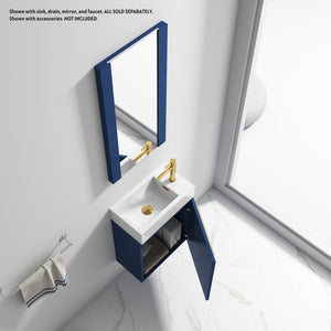 Blossom Colmar 18" 1-Door Navy Blue Wall-Mounted Vanity Base