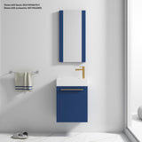 Blossom Colmar 18" 1-Door Navy Blue Wall-Mounted Vanity With Mirror, Acrylic Top And Integrated Single Sink
