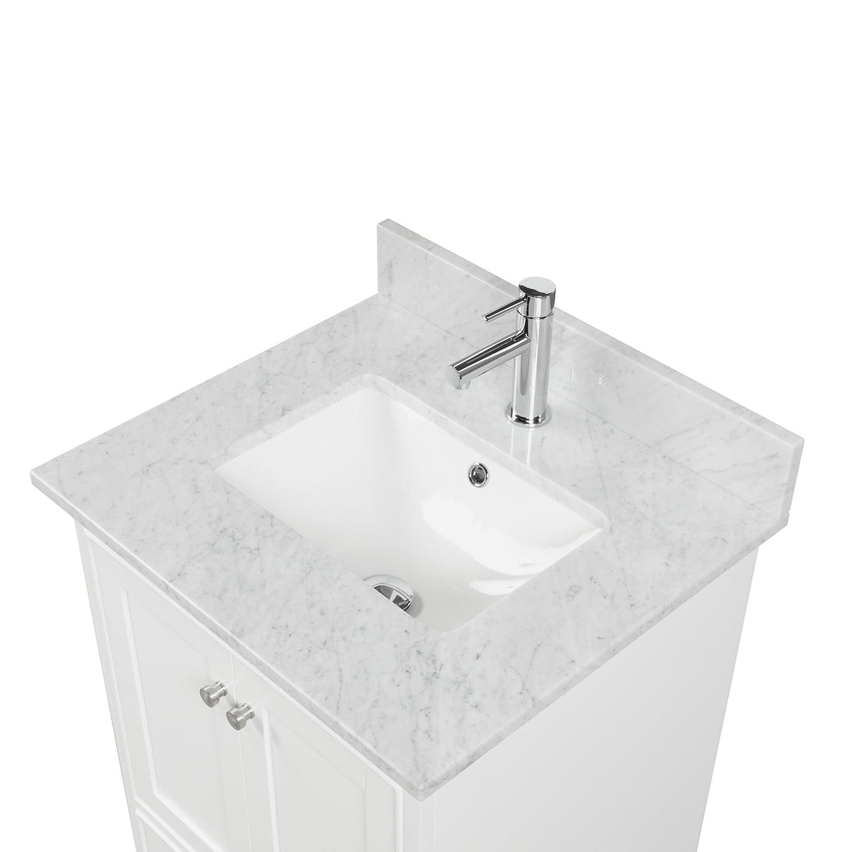 Blossom Copenhagen 24" 2-Door 1-Drawer Matte White Freestanding Solid Wood Single Vanity Base