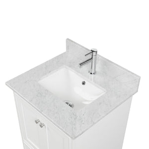 Blossom Copenhagen 24" 2-Door 1-Drawer Matte White Freestanding Solid Wood Single Vanity Base