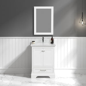Blossom Copenhagen 24" 2-Door 1-Drawer Matte White Freestanding Solid Wood Single Vanity Base
