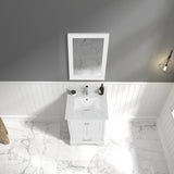 Blossom Copenhagen 24" 2-Door 1-Drawer Matte White Freestanding Solid Wood Single Vanity Base