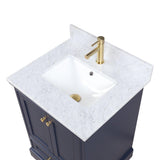 Blossom Copenhagen 24" 2-Door 1-Drawer Navy Blue Freestanding Solid Wood Single Vanity Base