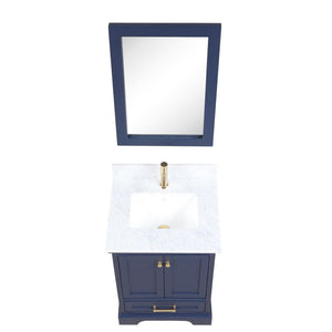 Blossom Copenhagen 24" 2-Door 1-Drawer Navy Blue Freestanding Solid Wood Single Vanity Base
