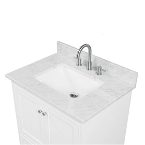 Blossom Copenhagen 30" 2-Door 1-Drawer Matte White Freestanding Solid Wood Single Vanity Base