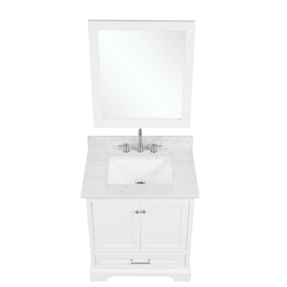 Blossom Copenhagen 30" 2-Door 1-Drawer Matte White Freestanding Solid Wood Single Vanity Base