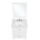 Blossom Copenhagen 30" 2-Door 1-Drawer Matte White Freestanding Solid Wood Single Vanity Base