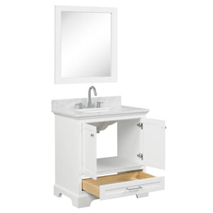 Blossom Copenhagen 30" 2-Door 1-Drawer Matte White Freestanding Solid Wood Single Vanity Base