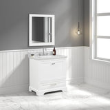 Blossom Copenhagen 30" 2-Door 1-Drawer Matte White Freestanding Solid Wood Single Vanity Base
