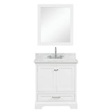 Blossom Copenhagen 30" 2-Door 1-Drawer Matte White Freestanding Solid Wood Single Vanity Base