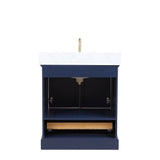 Blossom Copenhagen 30" 2-Door 1-Drawer Navy Blue Freestanding Solid Wood Single Vanity Base