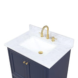 Blossom Copenhagen 30" 2-Door 1-Drawer Navy Blue Freestanding Solid Wood Single Vanity Base