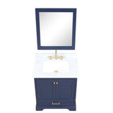 Blossom Copenhagen 30" 2-Door 1-Drawer Navy Blue Freestanding Solid Wood Single Vanity Base