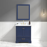 Blossom Copenhagen 30" 2-Door 1-Drawer Navy Blue Freestanding Solid Wood Single Vanity Base