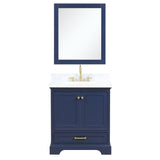 Blossom Copenhagen 30" 2-Door 1-Drawer Navy Blue Freestanding Solid Wood Single Vanity Base