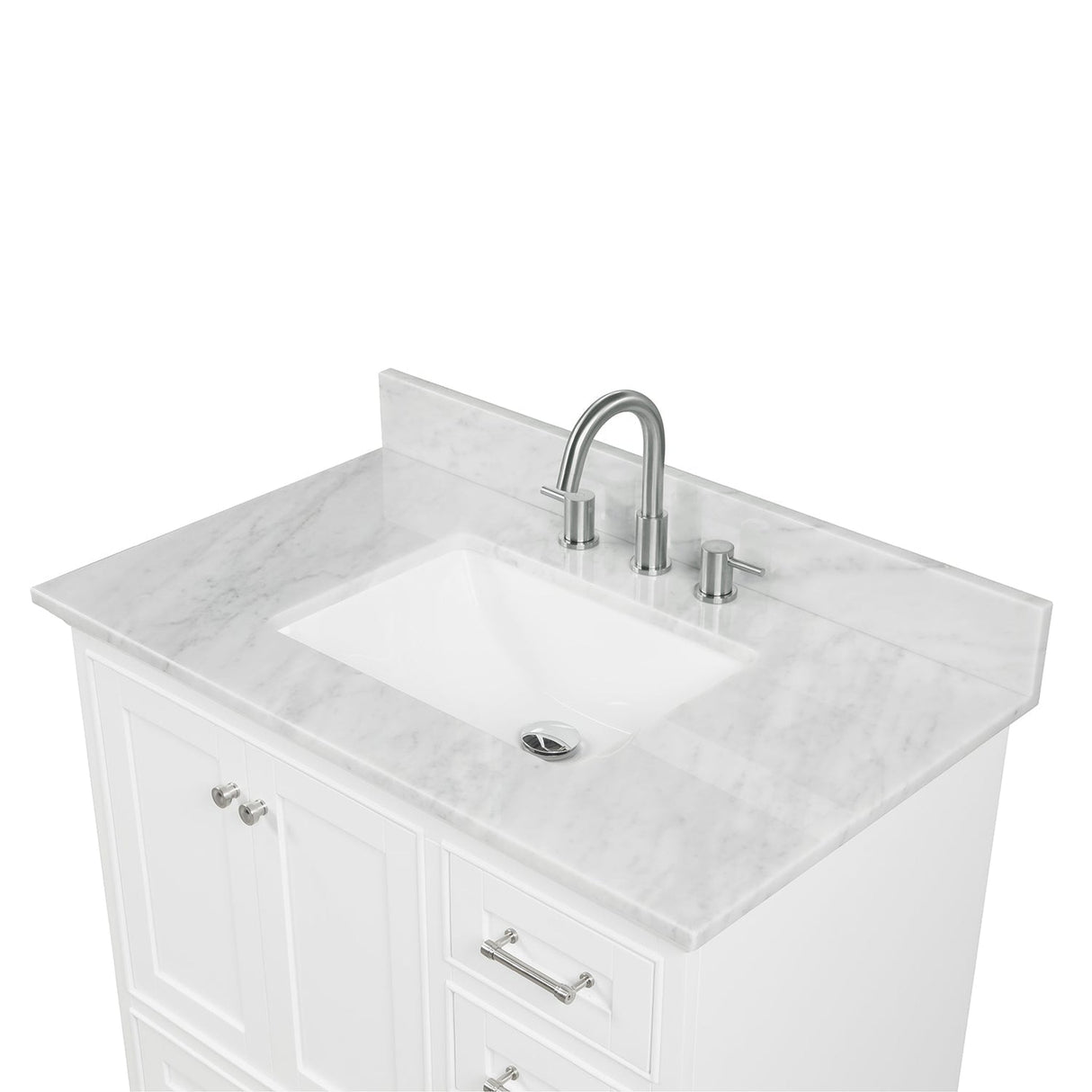 Blossom Copenhagen 36" 2-Door 5-Drawer Matte White Freestanding Solid Wood Single Vanity Base