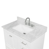 Blossom Copenhagen 36" 2-Door 5-Drawer Matte White Freestanding Solid Wood Single Vanity Base