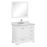 Blossom Copenhagen 36" 2-Door 5-Drawer Matte White Freestanding Solid Wood Single Vanity Base