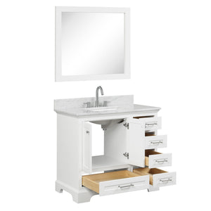 Blossom Copenhagen 36" 2-Door 5-Drawer Matte White Freestanding Solid Wood Single Vanity Base
