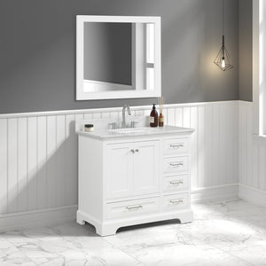 Blossom Copenhagen 36" 2-Door 5-Drawer Matte White Freestanding Solid Wood Single Vanity Base